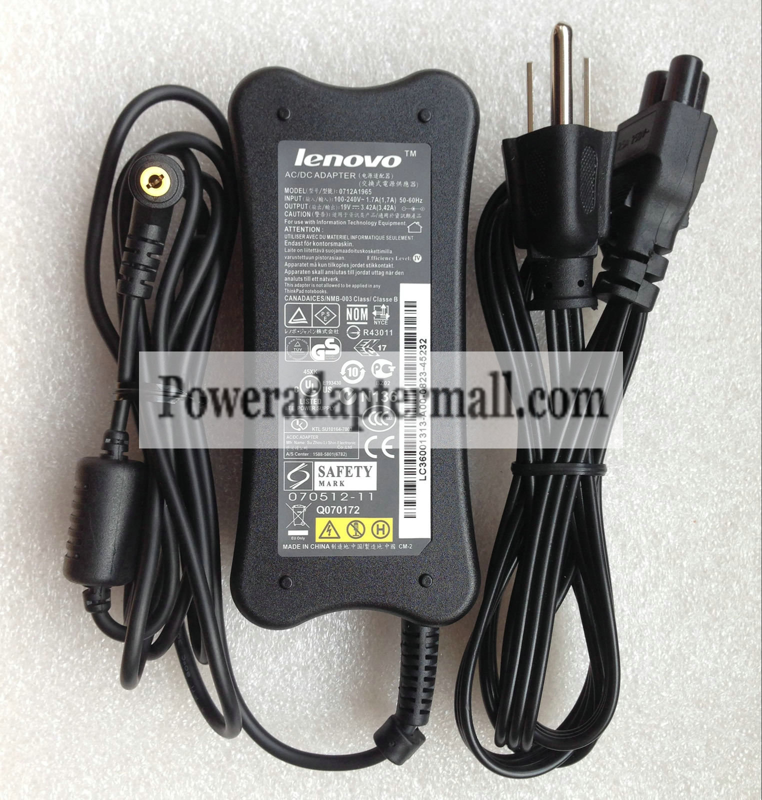 Genuine 65W Lenovo 3000 G400 19V 3.42A AC Adapter Power Supply